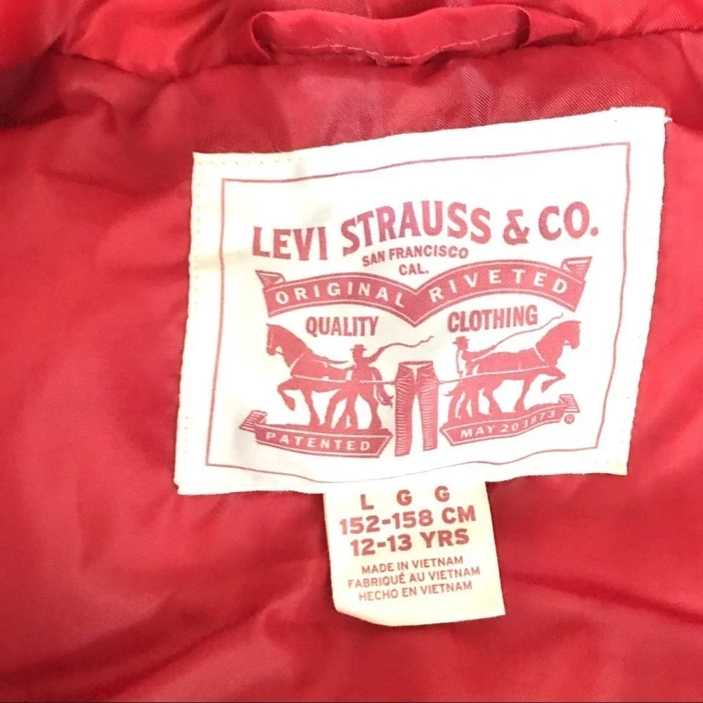 Levi’s‎ Boys Colorblock Logo Puffer Fleece Hoodie Jacket